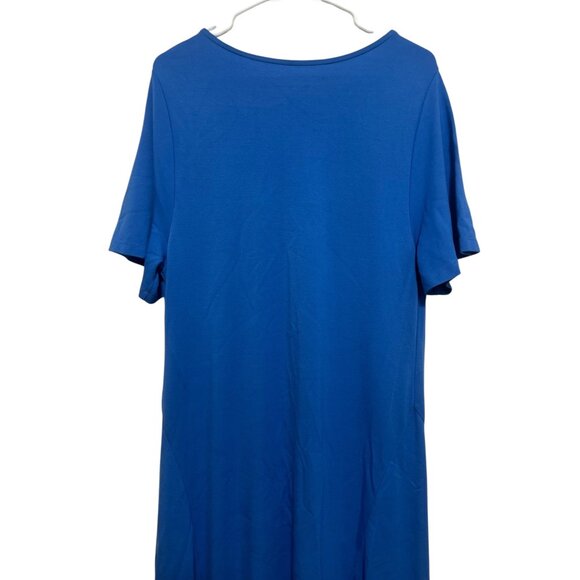 Soft Surroundings Asymmetrical Long Maxi Dress Womens XL Blue Lagenlook Coastal - Picture 8 of 12